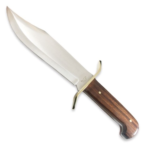 Bear & Son 14 3/8" Cocobola Gold Rush Bowie Stainless Steel Knife with Sheath - BAS-CB00