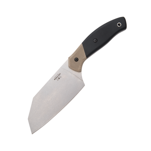 Bear & Son 10 1/8" Black G10 Professional Stainless Steel Chopping Knife with Knife Guard - BAS-G35