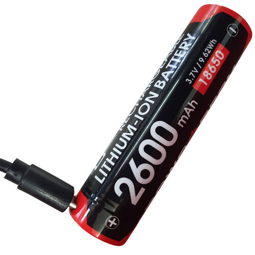 Powa Beam 18650 USB Rechargeable Torch Battery 2600mah - BAT-R26