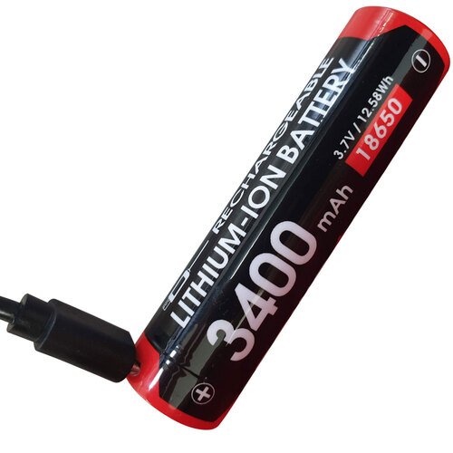 Powa Beam 18650 USB Rechargeable Torch Battery 3400mah