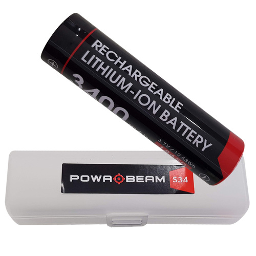 Powa Beam 18650 3400mah Rechargeable Torch Battery - BAT-S34