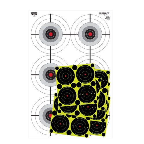 Birchwood Casey Eze-Scorer Multiple Bull's Eye Targets 23x35" Plus Overlays BC-37444