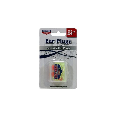 Birchwood Casey Reusable NRR27db Ear Plugs With Cord And Case BC-43311