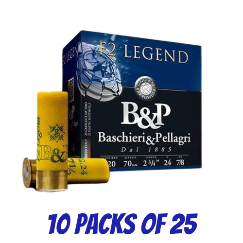 B&P F2 Legend 20 Gauge 24 gram 2 3/4" #9.5 - 250 Pack - BPLE20G9-250PK