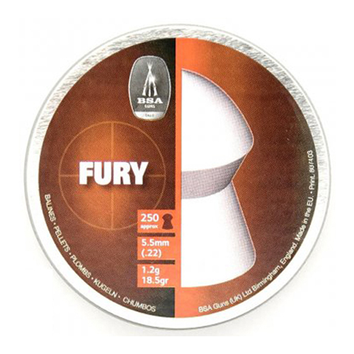 BSA Air Rifle Pellets Fury .22 Cal Tin of 250 - 755I