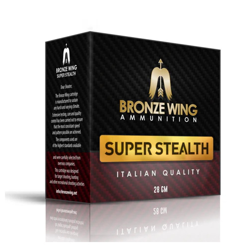 Bronze Wing Super Stealth 12ga 28gm 1275 FPS #8 - 25 Rounds - BW-SUPSLTH128