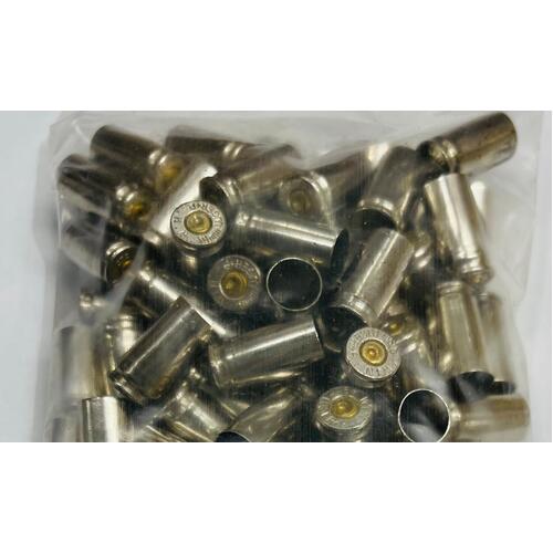 Black Widow 9mm Nickel +P Once Fired Brass Cases - 100 Pack - BW9NB
