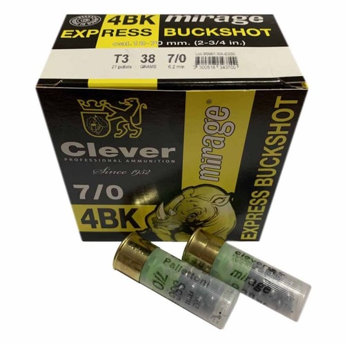 Clever Mirage T3 12G 38GR SSG Express Buckshot Cartridges - 25 Pack - CMT3EXPRESS27