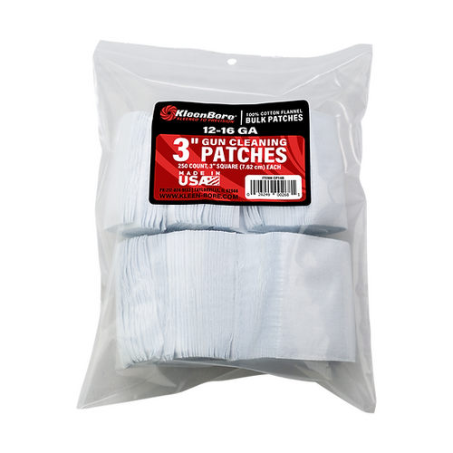 KleenBore 3" Cleaning Patches 250 pack to suit 12-16 Gauge - CP14B