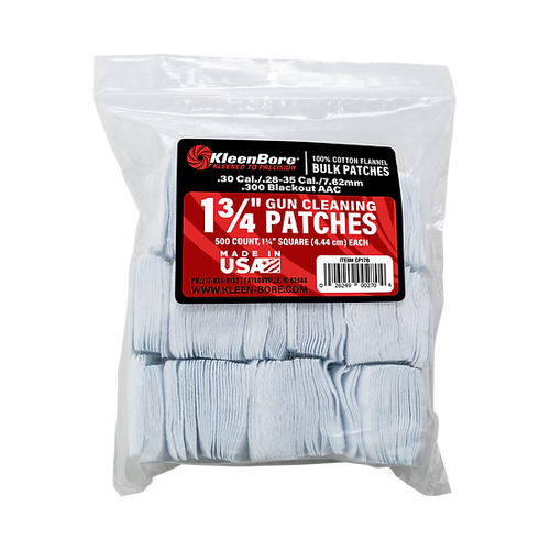 KleenBore 1 ¾" Square Cotton Patches .28-.35 caliber 500 pack - CP17B