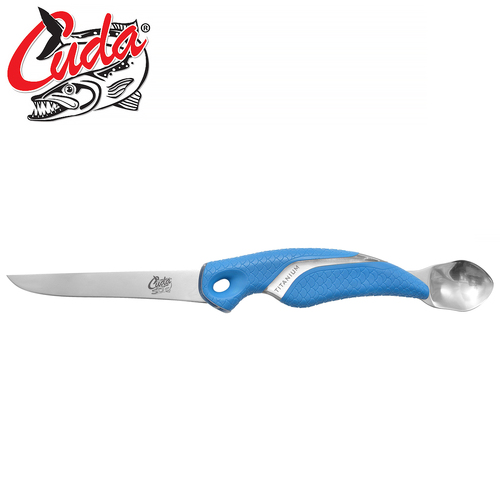 Cuda 5" Titanium Bonded Fillet Knife with Roe Spoon - CU-18094