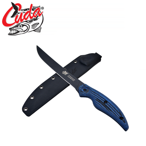 Cuda Professional 7" Semi-Flex, Wide Fillet Knife w/Sheath - CU-18126