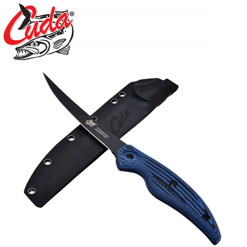 Cuda Professional 6" Curved Boning Knife w/Sheath - CU-18128