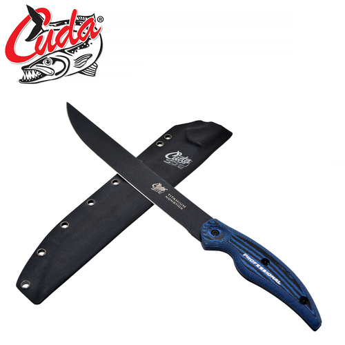 Cuda Professional 10" Semi-Flex Wide Fillet Knife w/Sheath - CU-18131
