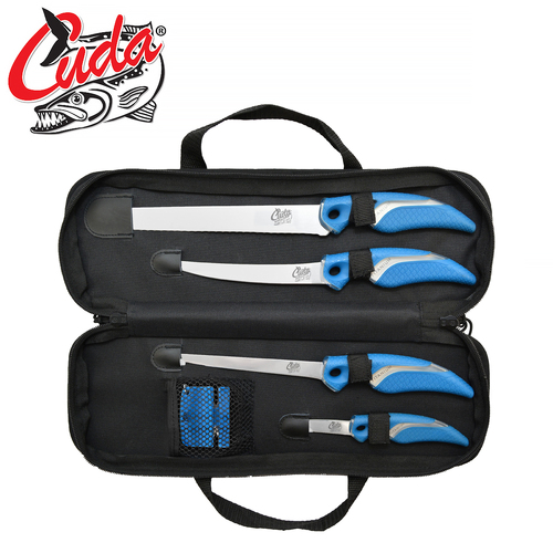 Cuda 6 Piece Knife & Sharpener Set with Carry Case - CU-18133