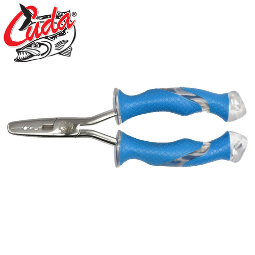 Cuda 8 Titanium Needle Nose/ Split Ring Pliers, for Fishing, Blue