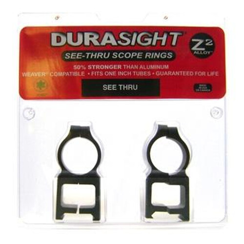Durasight Z-2 Alloy Vertical Split Weaver Scope Rings - See Thru Black - DS301B