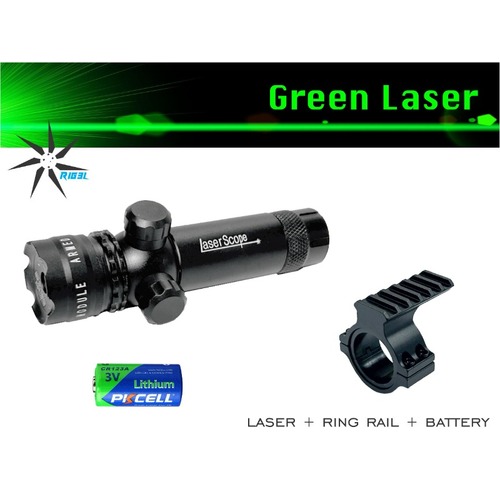 Eagleye Green Laser with Ring Rail & Rechargeable Battery - EEGL+R2530