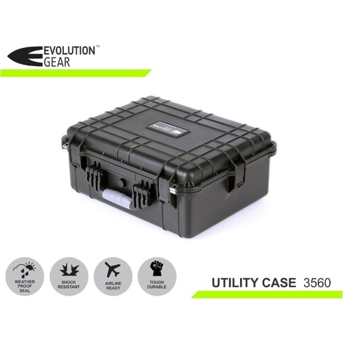 Evolution Gear Utility Hard Case Black -  540 x 430 x 210 - EG-3560-BLK