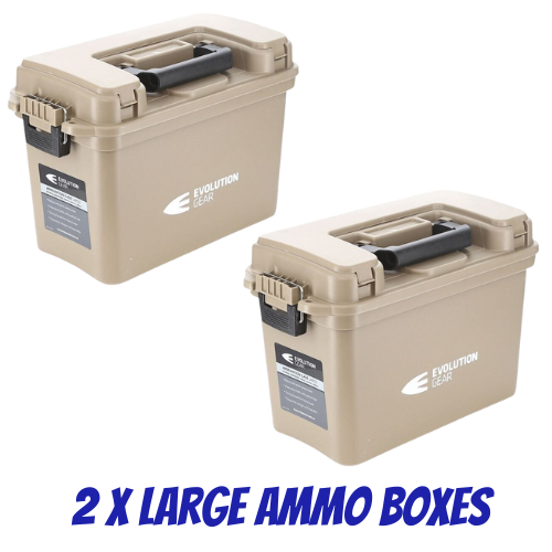 Evolution Gear Large Ammo Box in Desert Tan - 2 Pack - AC_LARGE_DT
