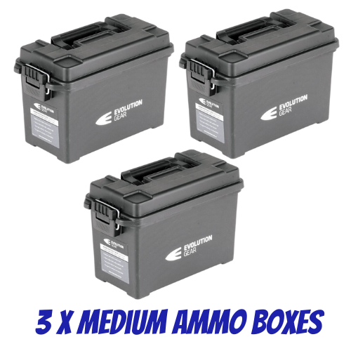 Evolution Gear Medium Ammo Case in Black - 3 Pack - EG_AC_MED_BLK