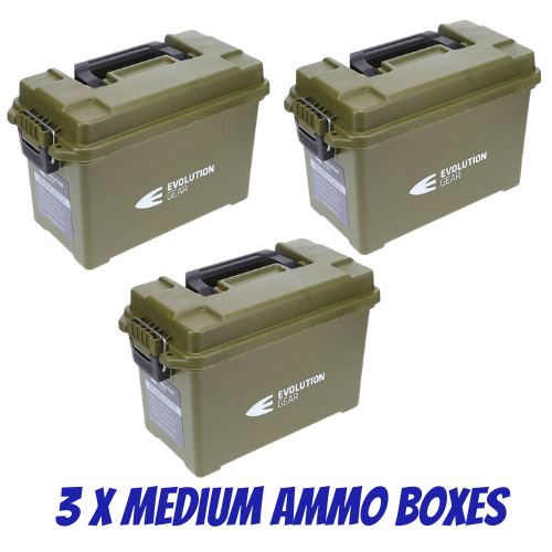 Evolution Gear Medium Ammo Case in Olive - 3 Pack - EG_AC_MED_OLV