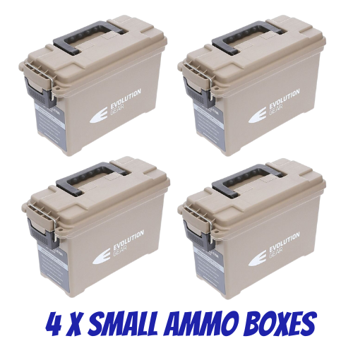 Evolution Gear Small Ammo Case in Desert Tan - 4 Pack - EG_AC_SMALL_TAN
