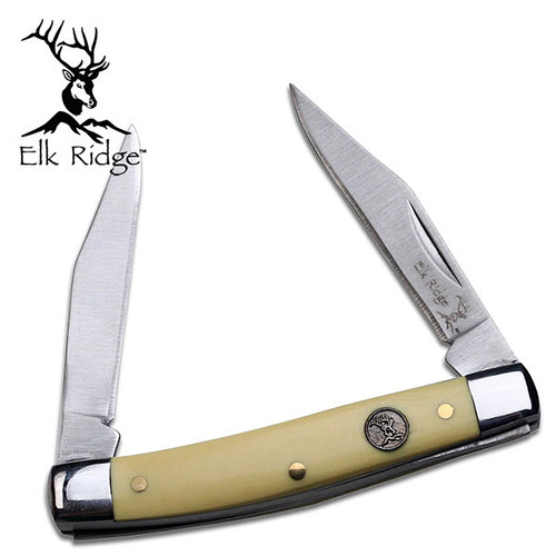 Elk Ridge Delrin Yellow Gentleman's 2 Blade Folding EDC Knife - ER-211MY