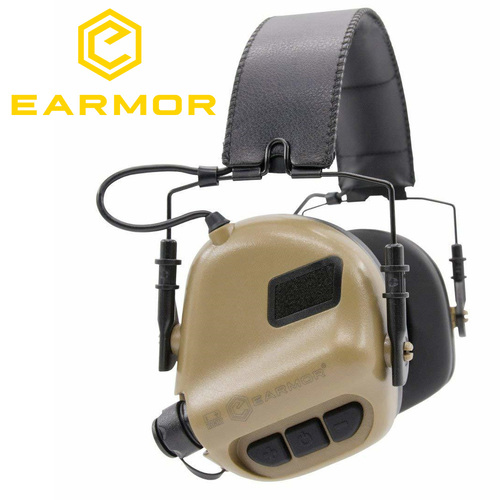 Earmor Premium Electronic Shooting Earmuffs M31- Coyote Brown - ER01887SF-BN