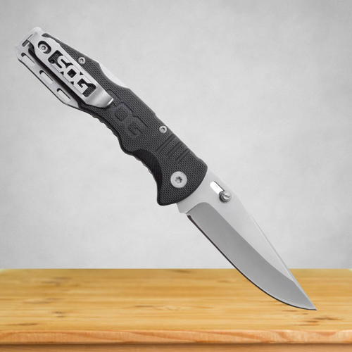 SOG Salute Mini Bead Blasted Folding Knife - FF1001-CP