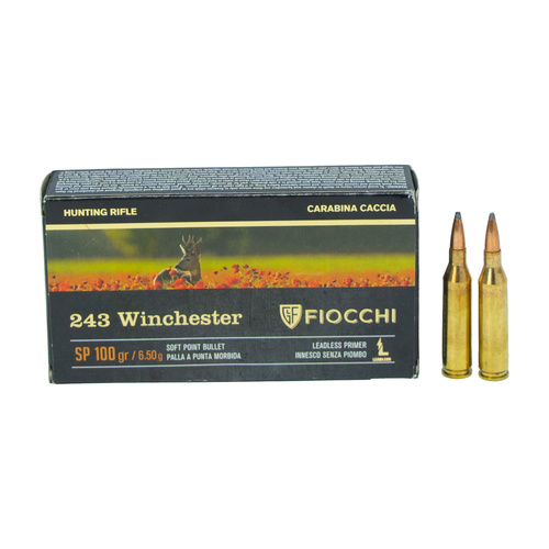 Fiocchi 243 Win Ammunition 100GR Soft Point - 20 Rounds - 70243100