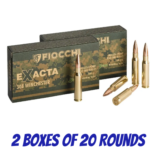 Fiocchi 308 Exacta 168gr Hollow Point Boat Tail Sierra MatchKing - 40 Rounds - 70989000