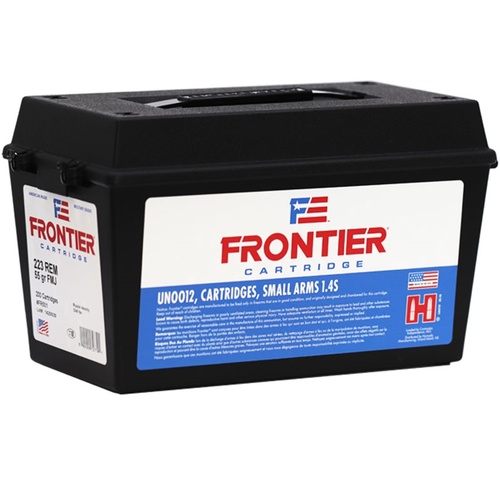 Hornady Frontier 223 Remington Ammunition 55 Grain Full Metal Jacket 200 Rounds Ammo Can - FR501