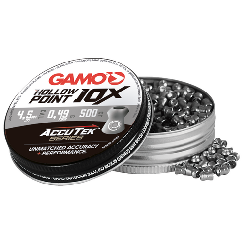 Gamo Accutek 10X Hollow Point Pellets .177 Cal - 500 Pcs - GA10X177