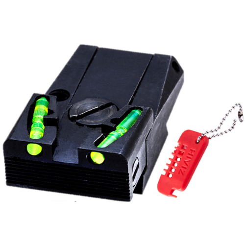 HIVIZ Glock Fiber Target Adjustable Rear Sight Red, Green & Black Interchangeable Inserts GLAD211