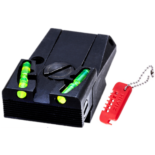 HIVIZ Glock Fiber Target Adjustable Rear Sight Red, Green & Black Interchangeable Inserts GLAD211