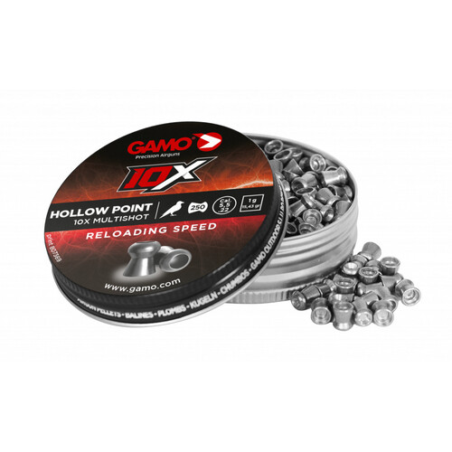 Gamo Pellets 10X Hollow Point 0.22 Cal 15.43 Grain - 250 Pcs GP10X22