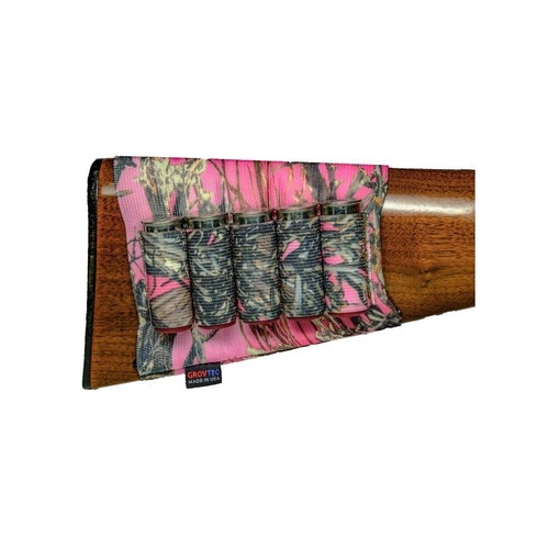 GrovTec Buttstock Cartridge True Timber Pink Camo Open Style Shell Holder Shotgun - GTAC75