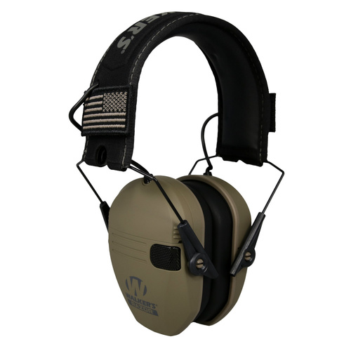 Walker's Razor Slim Electronic Earmuffs - Patriot Flag FDE - GWP-RSEMPAT-FDE