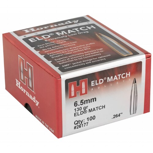 Hornady ELD® Match Rifle Projectiles 6.5mm .264 130gr 26177