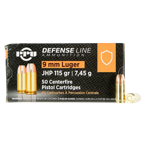 PPU 9mm 115gr JHP Ammunition - 50 Pack - HH9B