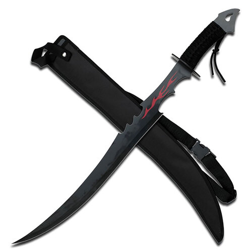Fantasy 26" Series Red Flame Samurai Sword Black