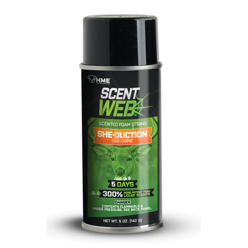 HME Scent Web She-Duction Doe Urine Scented Foam String Spray Deer Scent 5 oz Aerosol