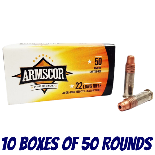 Armscor Cal .22lr RX 40gr High Velocity Hollow Point - 500 Pk - HR22HHA-500Pk