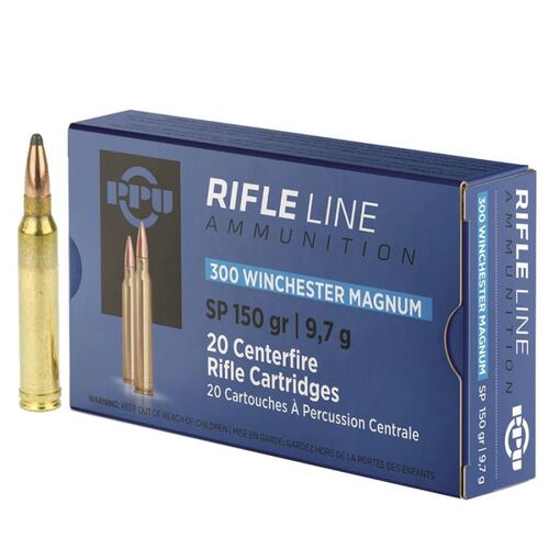 PPU 300 Win Mag 150gr Soft Point Ammunition - 20 Pack - HR300A_20PK