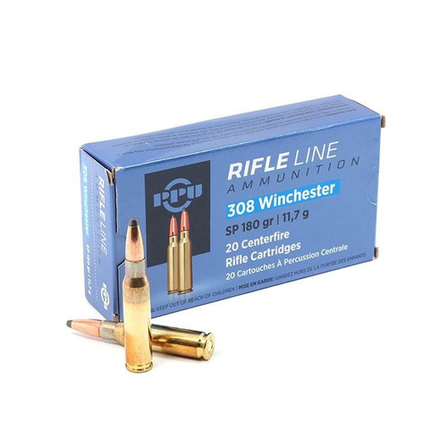 PPU 308 Win 180gr Soft Point Ammunition - 20 Pack - HR308B_20PK