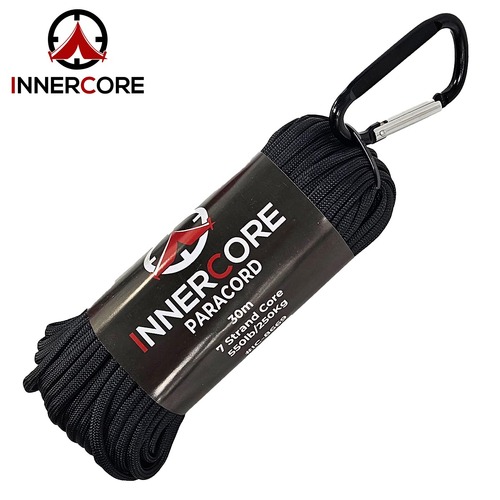 Innercore 100ft 550 Black Paracord - 7 Strand - IC-8669