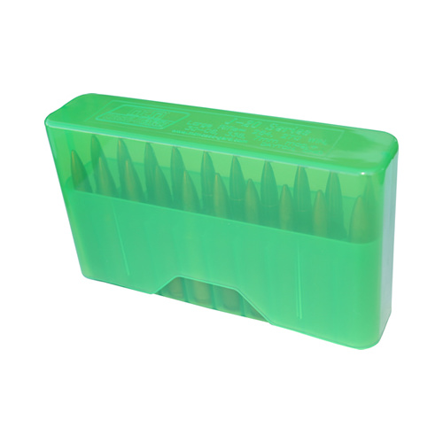 MTM Slip-Top Rifle Ammo Box - 20 Round 30-06 30-30 270 Win Clear Green J20-L-16