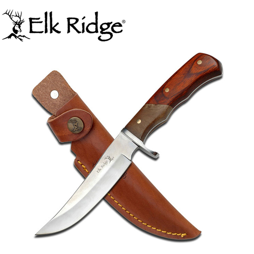 Elk Ridge Two-Tone Wood Handle Hunting Knife - K-ER-085