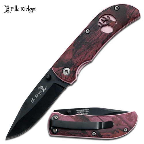 Elk Ridge Pink Camo Pocket Knife - K-ER-120PC